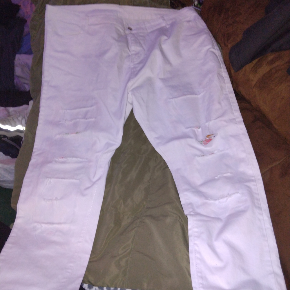 White Distressed Jeans